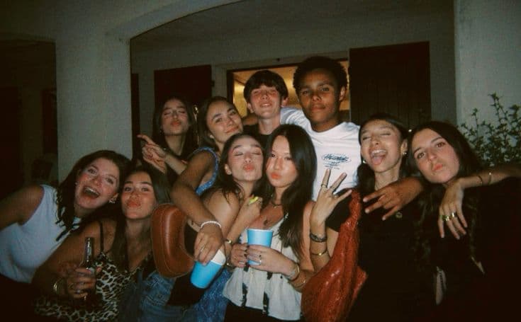 Illustration showing the concept of 46 friends forming a social DNA helix network